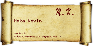 Maka Kevin névjegykártya